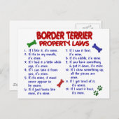 Carte Postale BORDER TERRIER Propriété Lois 2 (Devant / Derrière)