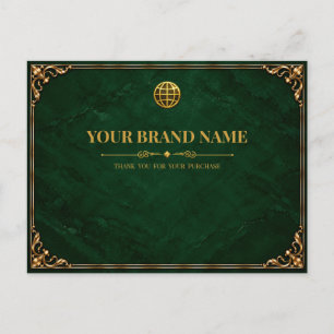 Carte Postale Bordereau d'expédition Vintage Moody Emerald Gold