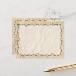 Carte Postale Bords déchirés sur papier froissé