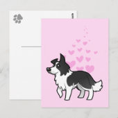 Carte Postale Bordure Collie Love (Devant / Derrière)