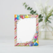 Carte Postale Bordure de ballon d'anniversaire mignonne (Debout devant)