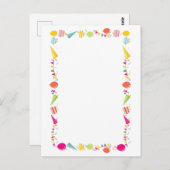 Carte Postale Bordure de ballons de fête d'anniversaire mignonne (Devant / Derrière)