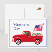 Carte Postale Bordure de camionnette rouge de Memorial Day de La (Devant / Derrière)