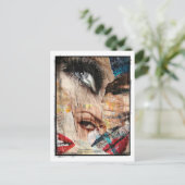 Carte Postale Bordure de collage des yeux et des lèvres (Debout devant)