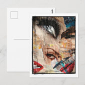 Carte Postale Bordure de collage des yeux et des lèvres (Devant / Derrière)