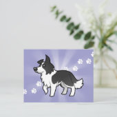 Carte Postale Bordure de dessin Collie (Debout devant)