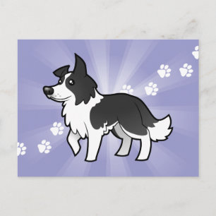 Carte Postale Bordure de dessin Collie