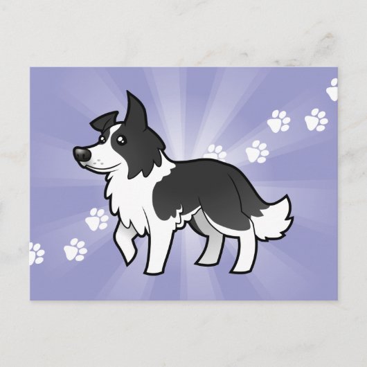 Carte Postale Bordure de dessin Collie (Devant)