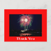 Carte Postale Bordure de photo rouge vif Merci (Devant)