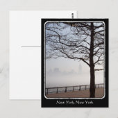 Carte Postale Bordure des branches de l'arbre Silhouette Skyline (Devant / Derrière)