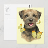 Carte Postale Bordure du papillon Terrier (Devant / Derrière)