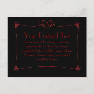 Carte Postale Bordure Elégante Personnalisable Avec Monogramme