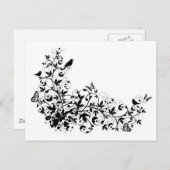 Carte Postale bordure florale abstraite (Devant / Derrière)