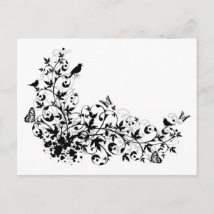 Carte Postale Bordure florale abstraite