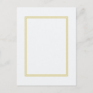 Carte Postale Bordure métallique double or sur Bubbly White