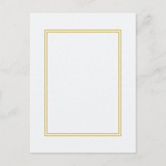Carte Postale Bordure métallique double or sur Bubbly White (Devant)