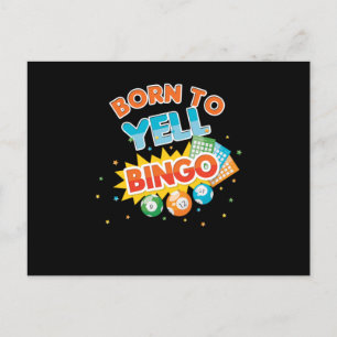 Carte Postale Born For Bingo Player Lucky Game Gambling Gift