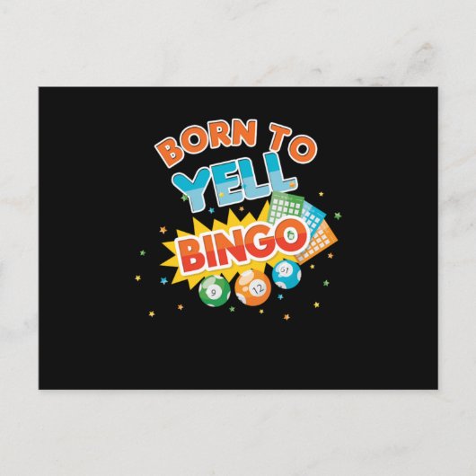Carte Postale Born For Bingo Player Lucky Game Gambling Gift (Devant)