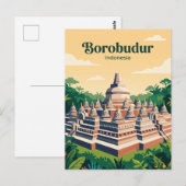 Carte Postale Borobudur Indonésie (Devant / Derrière)