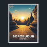 Carte Postale Borobudur Indonésie patrimoine mondial de l'Unesco<br><div class="desc">Borobudur, situé dans le centre de Java, en Indonésie, est le plus grand temple bouddhiste du monde et un chef-d'oeuvre de l'architecture ancienne. Construit au IXème siècle sous la dynastie Syailendra, ce site classé au patrimoine mondial de l'UNESCO est réputé pour son design complexe, avec neuf plates-formes empilées ornées de...</div>