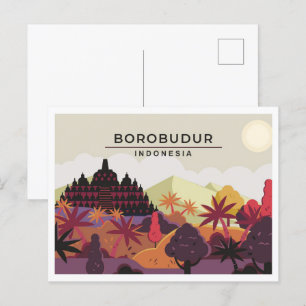 Carte Postale Borobudur Magelang Indonésie illustration voyage