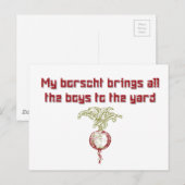 Carte Postale Borscht amène tous les garçons à la cour (Devant / Derrière)