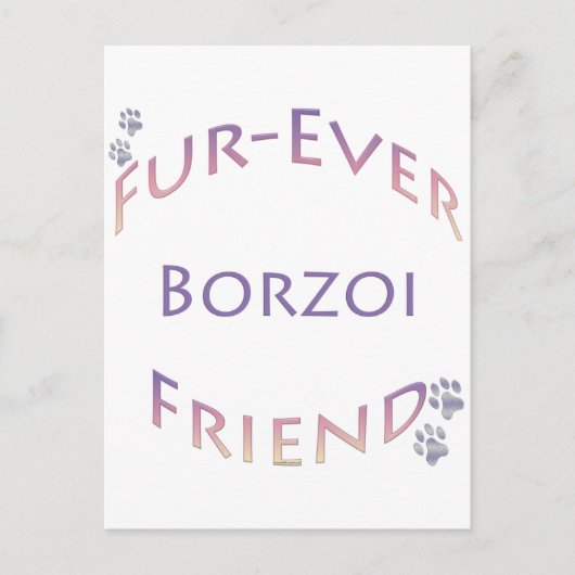 Carte Postale Borzoi Furever (Devant)