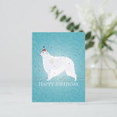 Carte Postale Borzoi Joyeux Design d'anniversaire (Debout devant)