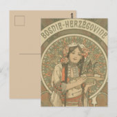 Carte Postale Bosnie-Herzégovine par Alphonse Mucha (1900) (Devant / Derrière)