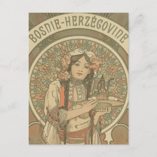 Carte Postale Bosnie-Herzégovine par Alphonse Mucha (1900) (Devant)