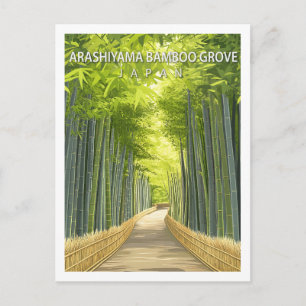 Carte Postale Bosquet de bambou vintage Arashiyama Japon Kyoto