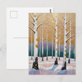 Carte Postale Bosquet de trembles dorés : un rêve d'hiver (Devant / Derrière)
