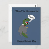 Carte Postale Boss Funny Dinosaur Joyeux Boss Day Personnalisez (Devant / Derrière)