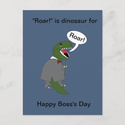 Carte Postale Boss Funny Dinosaur Joyeux Boss Day Personnalisez (Devant)