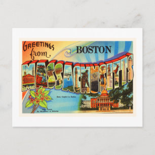 Carte Postale Boston #2 Massachusetts MA Vintage voyage Souvenir