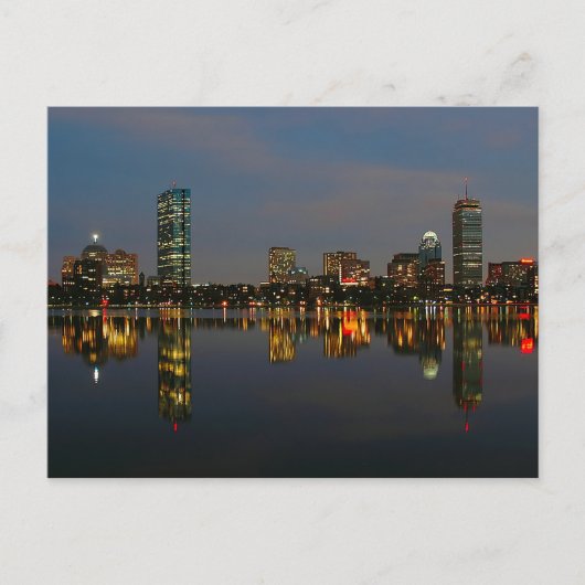 Carte Postale Boston Backbay la nuit (Devant)