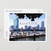 Carte Postale Boston - Bateaux, branches et ponts (Devant / Derrière)