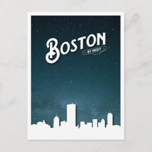 Carte Postale Boston by Night Skyline - Boston, Massachusetts, U