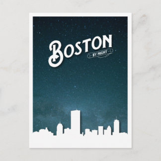 Carte Postale Boston by Night Skyline - Boston, Massachusetts, U