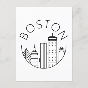 Carte Postale Boston City Skyline, boston ma skyline