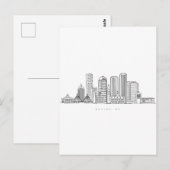 Carte Postale Boston City Skyline, boston ma skyline (Devant / Derrière)