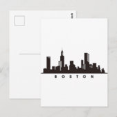 Carte Postale Boston City Skyline, boston ma skyline (Devant / Derrière)