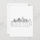 Carte Postale Boston City Skyline, boston ma skyline (Devant / Derrière)