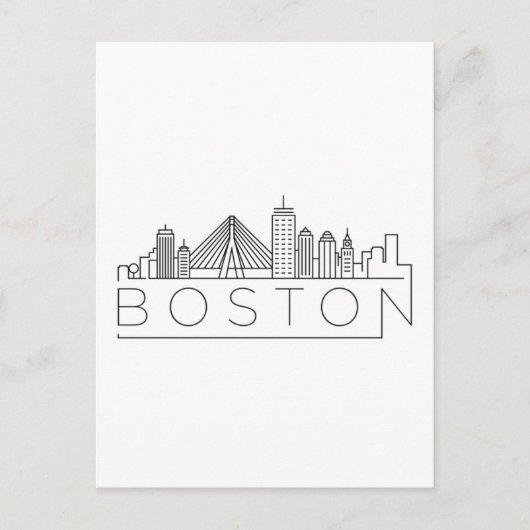 Carte Postale Boston City Skyline, boston ma skyline (Devant)