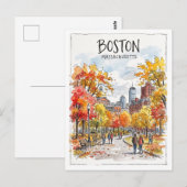Carte Postale Boston Common Massachusetts (Devant / Derrière)