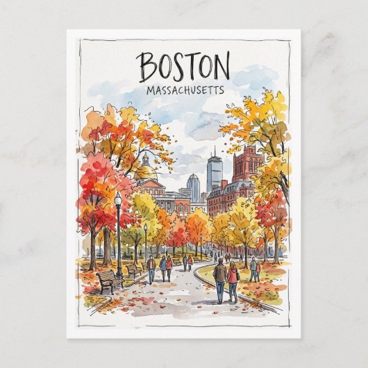Carte Postale Boston Common Massachusetts (Devant)