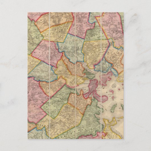 Carte Postale Boston et environs (Devant)