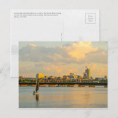 Carte Postale Boston et la rivière Charles en été après-midi (Devant / Derrière)