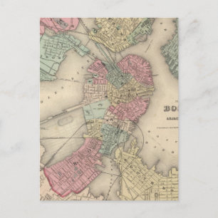 Carte Postale Boston et les villes adjacentes