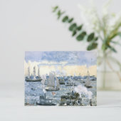 Carte Postale Boston Harbour, peinture d'art, (Debout devant)